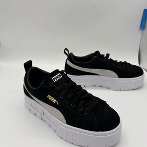 Puma Black and White Platform Sneakers